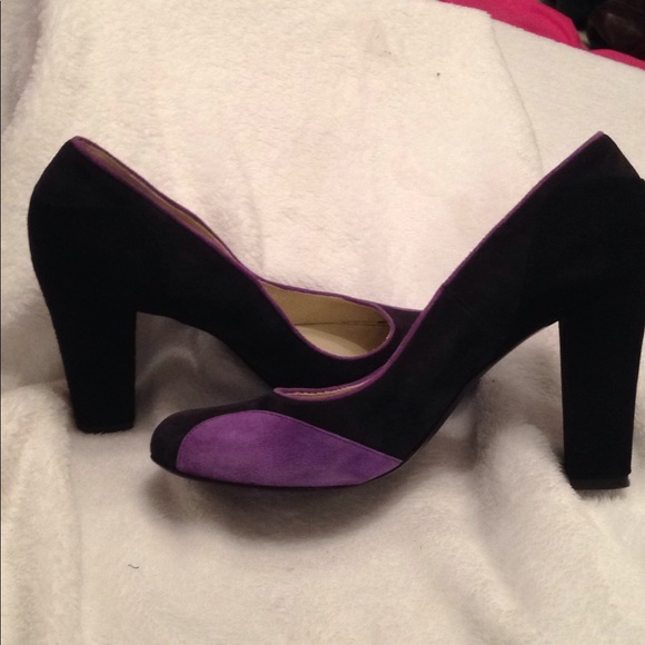 Purple & Black Spectator Style Pumps Heels 10 M EUC - Picture 4 of 5
